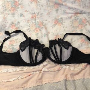 Cacique 36DDD/F  black and white balconette bra